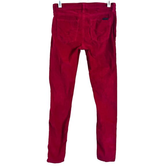 HUDSON Burgundy Berry Velvet Skinny Pants 26 Stretch Soft Holiday Midrise - Picture 3 of 6